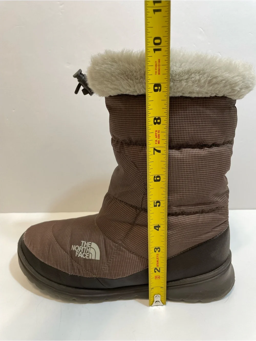 The North Face Nuptse Bootie Fur IV Brown and Black - Faux Fur Lining - Size 7